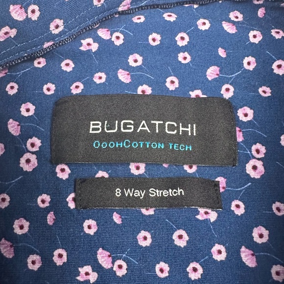 BUGATCHI Shirt Mens XL 8-Way Stretch Oooh Cotton Tech Button Down Floral Print - Picture 8 of 16